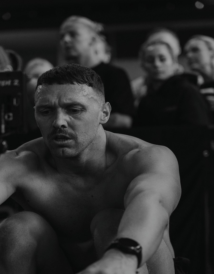 A REVL athlete working on the erg